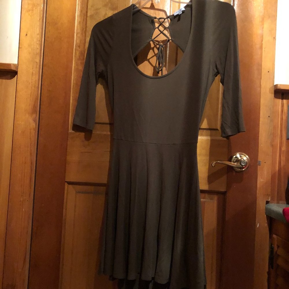 Green open-backed dress